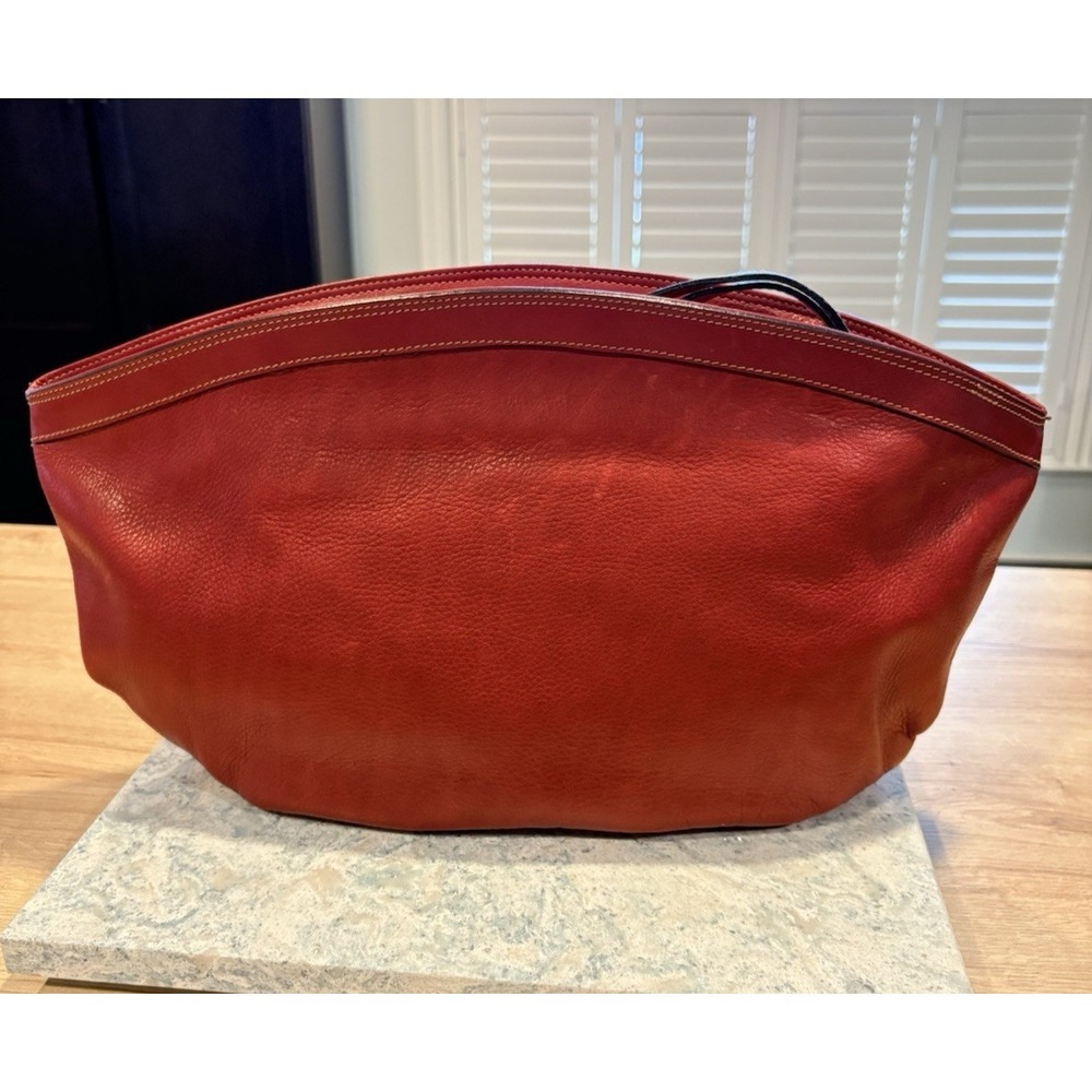 Chrarles Klein Leather Clutch Vintage Designer Purse Red Made in Italy